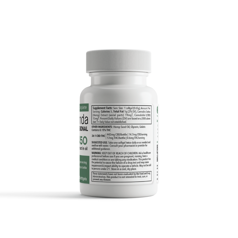 Full Spectrum CBD Softgels 30-count - 15mg per Serving