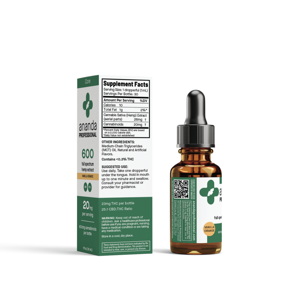 600mg Full Spectrum Tincture - Vanilla Orange