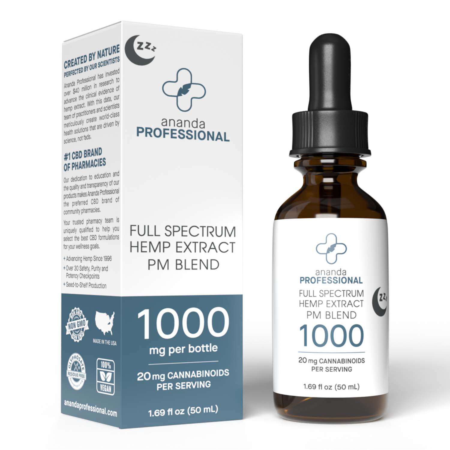 Full Spectrum Tincture - PM Blend 1000mg - Ananda Professional